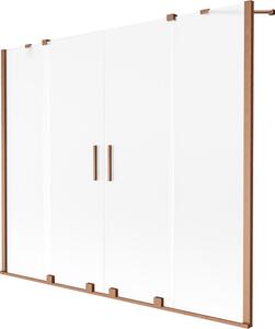 Mexen Velar Duo, paravan de baie glisant cu 2 aripi 180 x 150 cm, sticlă mată de 8 mm, cupru mat, 896-180-000-32-65
