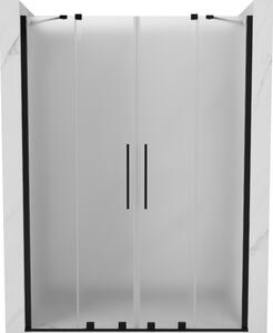 Mexen Velar Duo, usa de dus culisanta pentru deschidere 140 cm, sticla mat 8 mm, negru mat, 871-140-000-32-70