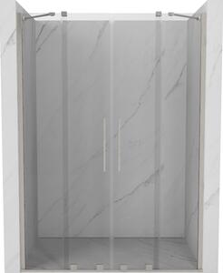 Mexen Velar Duo, ușă de duș glisantă pentru deschidere 150 cm, sticlă transparentă de 8 mm, oțel periat, 871-150-000-02-97