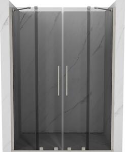 Mexen Velar Duo, usa de dus culisanta pentru deschidere 140 cm, sticla gri 8 mm, otel periat, 871-140-000-42-97