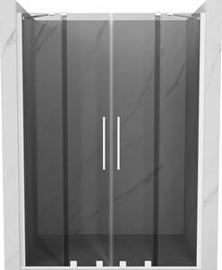 Mexen Velar Duo, usa de dus culisanta pentru deschidere 140 cm, sticla gri 8 mm, alb mat, 871-140-000-42-20