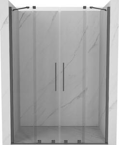 Mexen Velar Duo, usa de dus culisanta pentru deschidere 160 cm, sticla transparenta 8 mm, grafit lustruit, 871-160-000-02-95