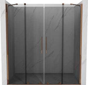 Mexen Velar Duo, usa de dus culisanta pentru deschidere 200 cm, sticla gri 8 mm, aur roz, 871-200-000-42-60