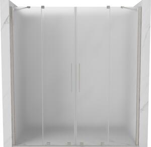 Mexen Velar Duo, ușă de duș glisantă pentru deschidere 170 cm, sticlă mată de 8 mm, oțel periat, 871-170-000-32-97