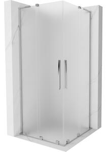 Mexen Velar L Duo, cabină de duș cu ușă glisantă 80 x 80 cm, sticlă mată 8 mm, crom, 871-080-080-02-33-01