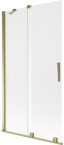 Mexen Velar, paravan de baie glisant cu 2 aripi 100 x 150 cm, sticlă mată 8 mm, auriu lucios, 896-100-000-31-50