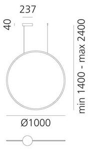 Lustră LED dimabilă pe cablu Artemide 1993010APP DISCOVERY LED/60W/230V 3000K antracit
