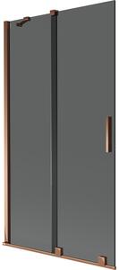 Mexen Velar, paravan de baie glisant cu 2 aripi 100 x 150 cm, sticlă gri 8 mm, aur roz, 896-100-000-41-60