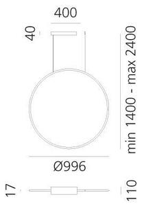 Lustră LED dimabilă pe cablu Artemide 1993210APP DISCOVERY LED/71W/230V antracit