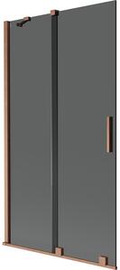 Mexen Velar, paravan de baie glisant cu 2 aripi 100 x 150 cm, sticlă gri 8 mm, cupru mat, 896-100-000-41-65