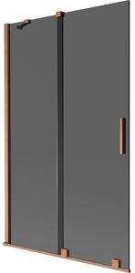 Mexen Velar, paravan de baie glisant cu 2 aripi 110 x 150 cm, sticlă gri 8 mm, cupru mat, 896-110-000-41-65