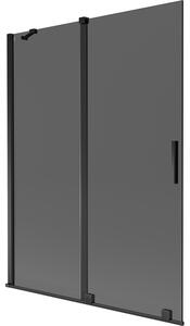Mexen Velar, paravan de baie glisant cu 2 aripi 130 x 150 cm, sticlă gri 8 mm, negru mat, 896-130-000-41-70
