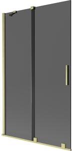 Mexen Velar, paravan de baie glisant cu 2 aripi 110 x 150 cm, sticlă gri 8 mm, auriu mat, 896-110-000-41-55