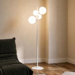ALDEX Lampadar Dione, cu 4 becuri, albă, Alb, Camera de zi / sufragerie, Sticlă, Modern