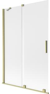 Mexen Velar, paravan de baie glisant cu 2 aripi 120 x 150 cm, sticlă mată 8 mm, auriu mat, 896-120-000-31-55