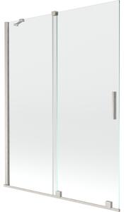 Mexen Velar, paravan de baie glisant cu 2 aripi 130 x 150 cm, sticlă transparentă de 8 mm, oțel periat, 896-130-000-01-97