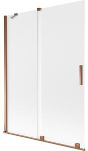 Mexen Velar, paravan de baie glisant cu 2 aripi 130 x 150 cm, sticlă mată 8 mm, aur roz, 896-130-000-31-60