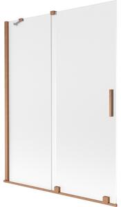Mexen Velar, paravan de baie glisant cu 2 aripi 130 x 150 cm, sticlă mată 8 mm, cupru mat, 896-130-000-31-65