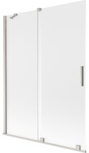 Mexen Velar, paravan de baie glisant cu 2 aripi 130 x 150 cm, sticlă mată 8 mm, oțel periat, 896-130-000-31-97