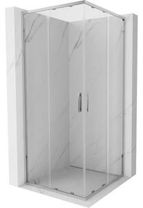 Mexen Exo, cabină de duș pătrată cu ușă glisantă 80x80 cm, sticlă transparentă de 6 mm, profil cromat, 8111-080-080-01-00