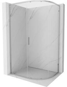 Mexen Exo, cabină de duș asimetrică cu ușă glisantă 100 x 90 cm, sticlă transparentă de 6 mm, profil cromat, 8131-100-090-01-00