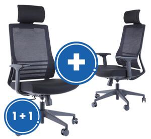 Scaun de birou Claudio 1 + 1 GRATUIT, negru
