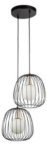 Lustră pe cablu BELL 2xG9/12W/230V negru/auriu