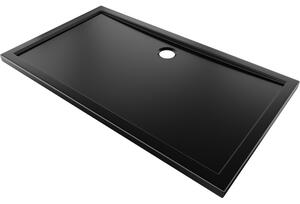 Mexen, Cădiță de duș dreptunghiulară Mexen Flow slim 140 x 70 cm, negru mat, 46R707014