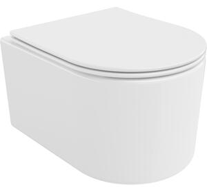 Mexen Sofia, vas WC suspendat 490x360x355 mm, Rimless Tornado + scaun WC duroplast, alb lucios, 30540400T
