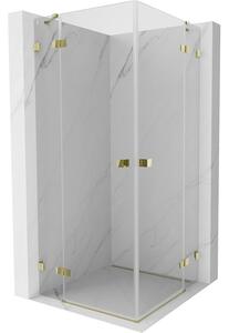 Mexen Lunar Duo, duș cu balamale 120 x 120 cm, sticlă transparentă de 8 mm, profil auriu, 834-120L-120P-50-00
