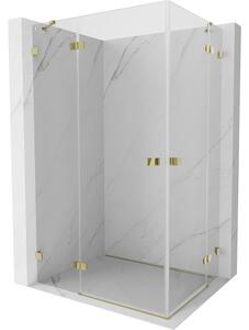 Mexen Lunar Duo, duș cu balamale 120 x 80 cm, sticlă transparentă de 8 mm, profil auriu, 834-120L-080P-50-00