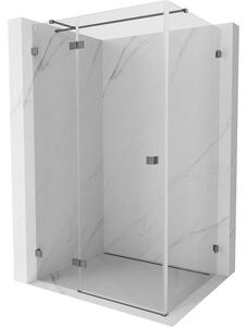 Mexen Lunar T, duș rabatabil, stânga 120 x 80 cm, sticlă transparentă de 8 mm, profil grafit, 834T-120-080-95-00-L