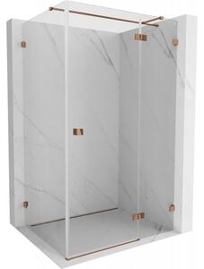 Mexen Lunar T, duș cu balamale dreapta 125 x 110 cm, sticlă transparentă de 8 mm, profil auriu roz, 834T-125-110-60-00-P