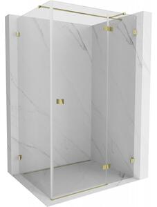 Mexen Lunar T, dus cu balamale dreapta 120 x 80 cm, sticla transparenta 8 mm, profil auriu, 834T-120-080-50-00-P