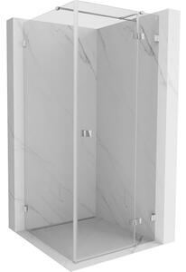 Cabină de duș cu balamale Mexen Lunar T, dreapta 80 x 80 cm, sticlă transparentă, profil cromat, 834T-080-080-01-00-P