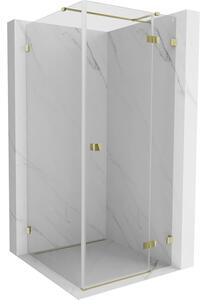 Mexen Lunar T, dus rabatabil dreapta 110 x 110 cm, sticla transparenta 8 mm, profil auriu, 834T-110-110-50-00-P
