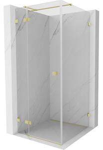 Mexen Lunar T, duș rabatabil, stânga 110 x 110 cm, sticlă transparentă de 8 mm, auriu periat - 834T-110-110-55-00-L
