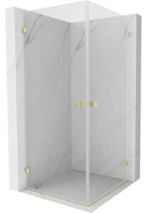 Mexen Lunar-B Duo, duș cu balamale 70 x 70 cm, sticlă transparentă de 8 mm, profil auriu mat, 832-070L-070P-55-00