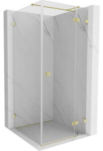 Mexen Lunar T, duș cu balamale dreapta 110 x 110 cm, sticlă transparentă de 8 mm, auriu periat - 834T-110-110-55-00-P