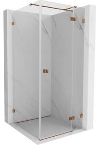 Mexen Lunar T, duș cu balamale dreapta 110 x 110 cm, sticlă transparentă de 8 mm, profil auriu roz, 834T-110-110-60-00-P
