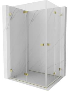 Mexen Lunar-F Duo, cabină de duș pliabilă 95 x 80 cm, sticlă transparentă de 6 mm, profil auriu, 836-095L-080P-50-00