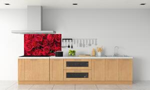 Panou sticlă decorativa bucătărie trandafiri rosii
