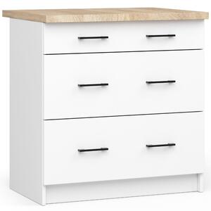 Dulap inferior de bucătărie Ozara S80 3SZ (Alb). Promo -18%. 1069423