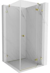 Mexen Lunar, dus cu balamale dreapta 80 x 80 cm, sticla transparenta 8 mm, profil auriu, 834-080-080-50-00-P