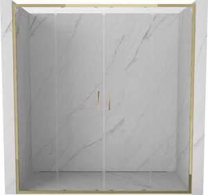 Mexen Exo, ușă de duș glisantă dublă 170 cm, sticlă transparentă, auriu, 8152-170-000-50-00