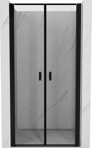 Ușă de duș Mexen cu deschidere MIST (d+d) 70x200 cm 6 mm neagră, ramă, 8A7-070-000-70-70