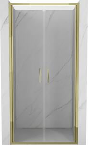 Mexen Exo, ușă de duș cu balamale duble 70 cm, sticlă transparentă, aurie, 814-070-000-50-00