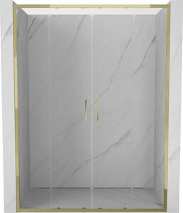 Mexen Exo, ușă de duș glisantă dublă 130 cm, sticlă transparentă, auriu, 8152-130-000-50-00
