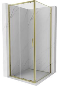 Cabină de duș glisantă Mexen Exo 100 x 100 cm, sticlă transparentă, aurie, 8151-100-100-50-00