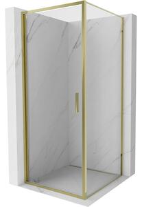 Mexen Exo, cabină de duș cu balamale 95 x 95 cm, sticlă transparentă, auriu, 817-095-095-50-00